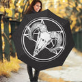 Satan Goat Skull Pentagram Print Foldable Umbrella