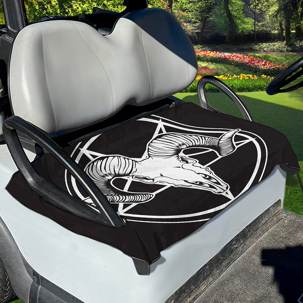 Satan Goat Skull Pentagram Print Golf Cart Seat Cover