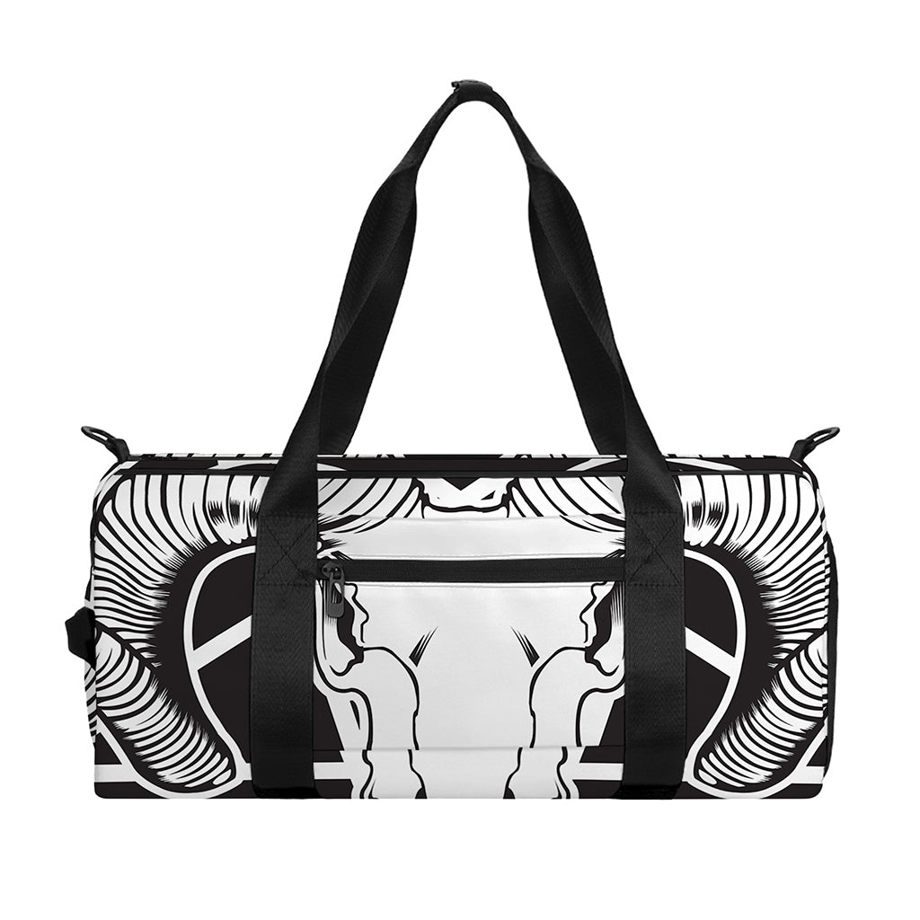 Satan Goat Skull Pentagram Print Gym Bag