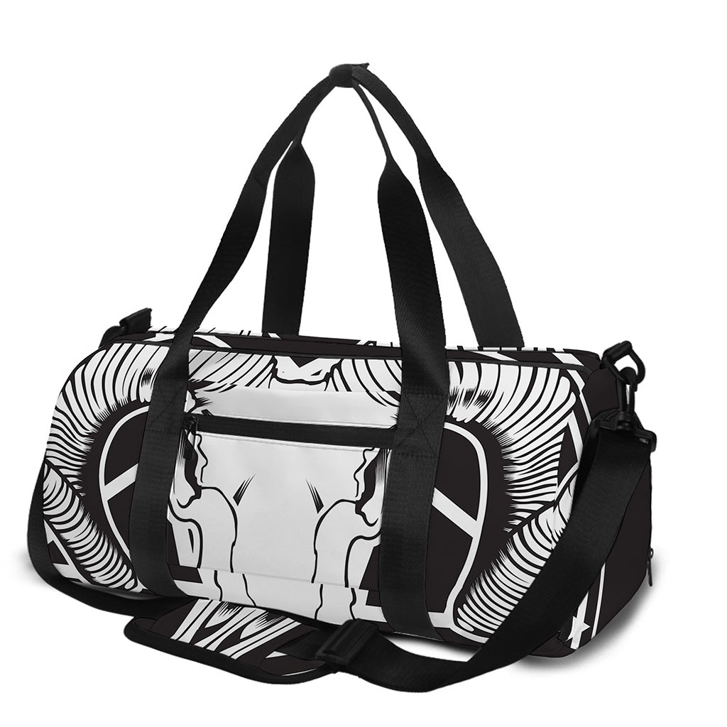 Satan Goat Skull Pentagram Print Gym Bag
