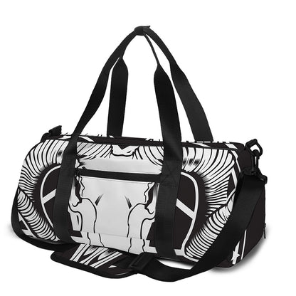 Satan Goat Skull Pentagram Print Gym Bag