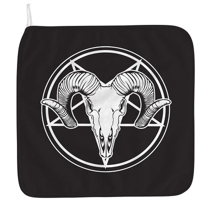 Satan Goat Skull Pentagram Print Hand Towel