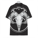 Satan Goat Skull Pentagram Print Hawaiian Shirt