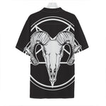 Satan Goat Skull Pentagram Print Hawaiian Shirt
