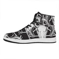 Satan Goat Skull Pentagram Print High Top Leather Sneakers