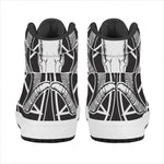 Satan Goat Skull Pentagram Print High Top Leather Sneakers