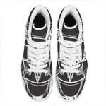 Satan Goat Skull Pentagram Print High Top Leather Sneakers