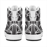 Satan Goat Skull Pentagram Print High Top Leather Sneakers