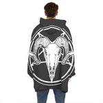 Satan Goat Skull Pentagram Print Hoodie Blanket