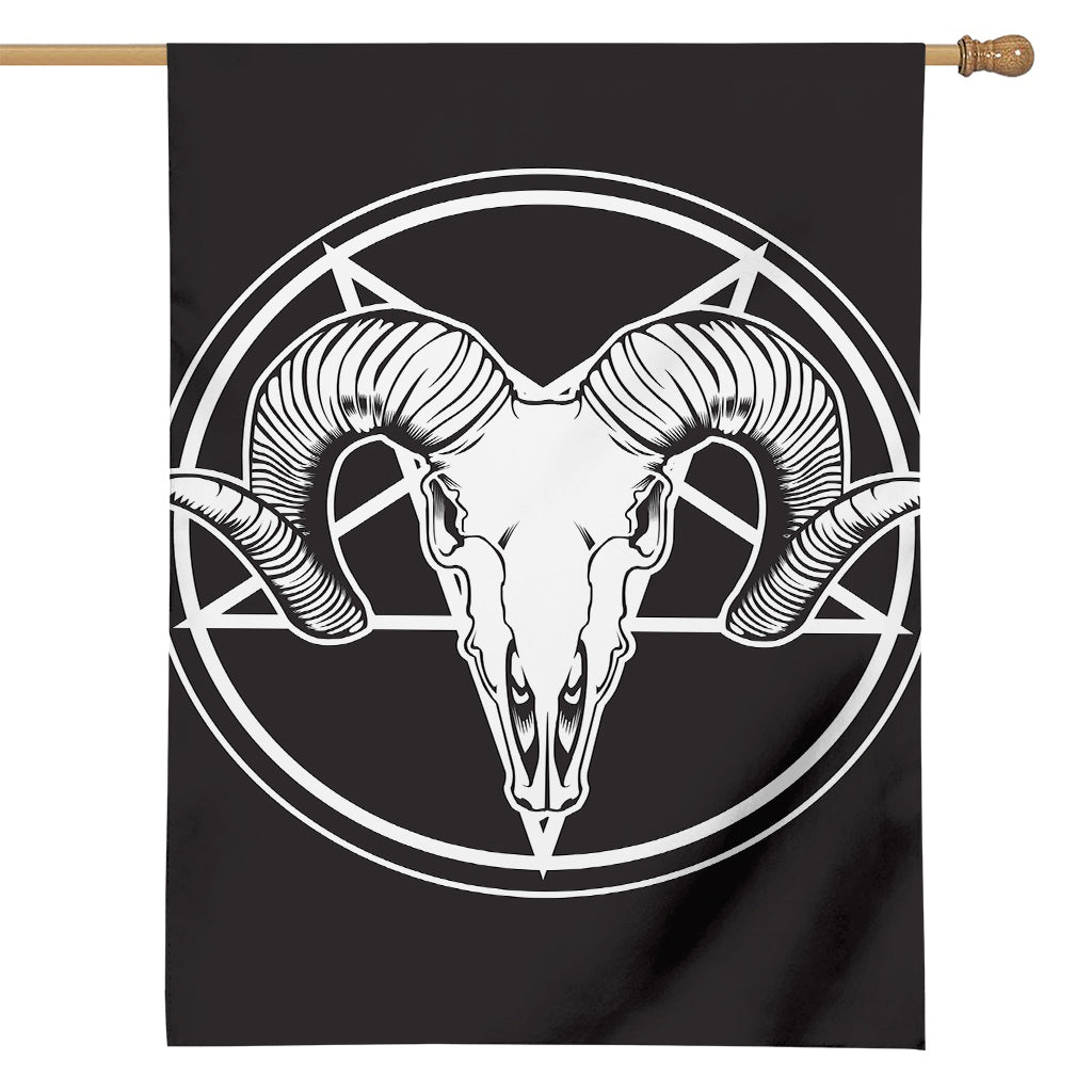 Satan Goat Skull Pentagram Print House Flag