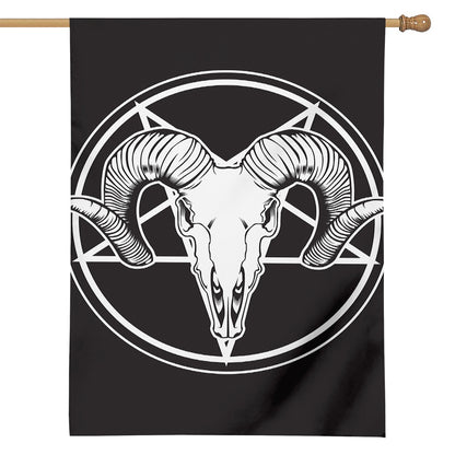 Satan Goat Skull Pentagram Print House Flag