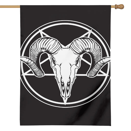 Satan Goat Skull Pentagram Print House Flag