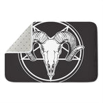 Satan Goat Skull Pentagram Print Indoor Door Mat