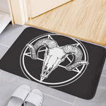 Satan Goat Skull Pentagram Print Indoor Door Mat