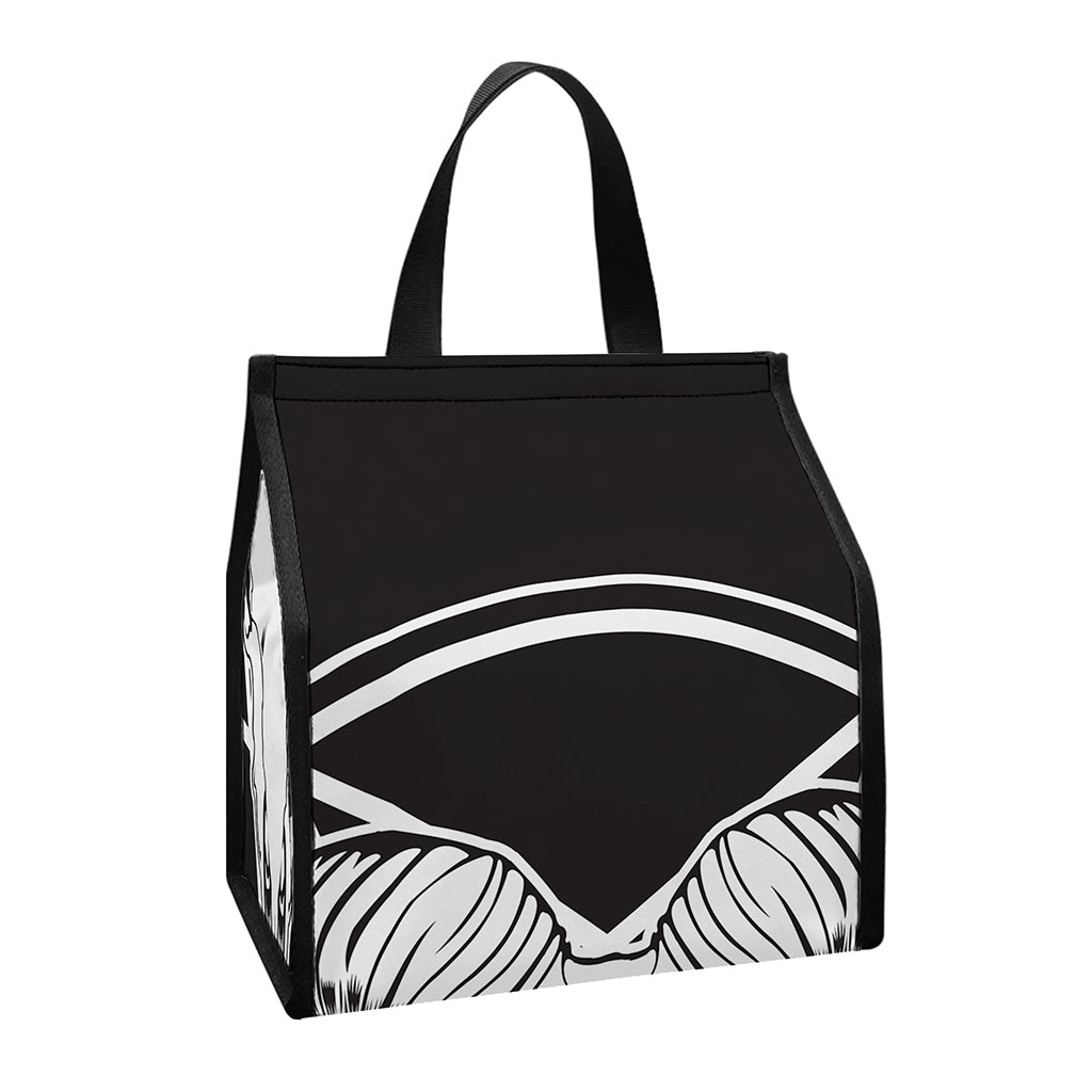 Satan Goat Skull Pentagram Print Insulated Lunch Tote