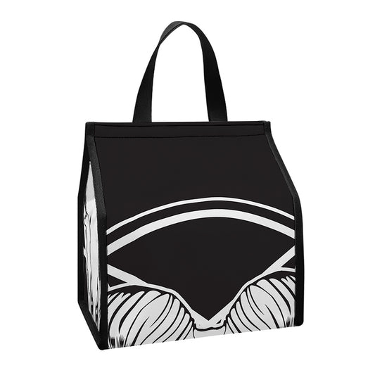 Satan Goat Skull Pentagram Print Insulated Lunch Tote