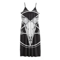 Satan Goat Skull Pentagram Print Jersey Midi Cami Dress