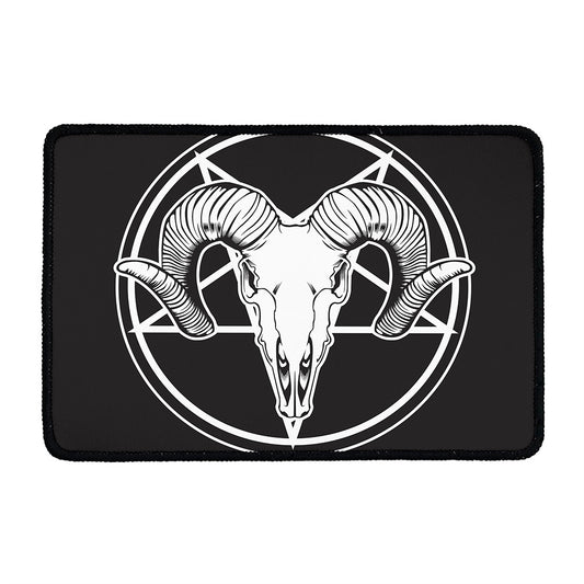Satan Goat Skull Pentagram Print Kitchen Mat