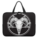 Satan Goat Skull Pentagram Print Laptop Sleeve With Handle