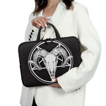 Satan Goat Skull Pentagram Print Laptop Sleeve With Handle