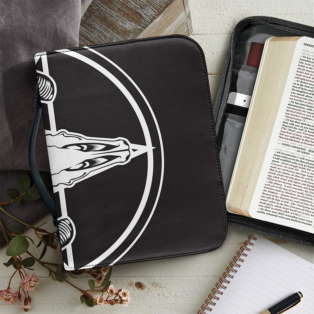 Satan Goat Skull Pentagram Print Leather Bible Cover