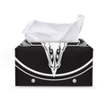 Satan Goat Skull Pentagram Print Leather Tissue Box Cover