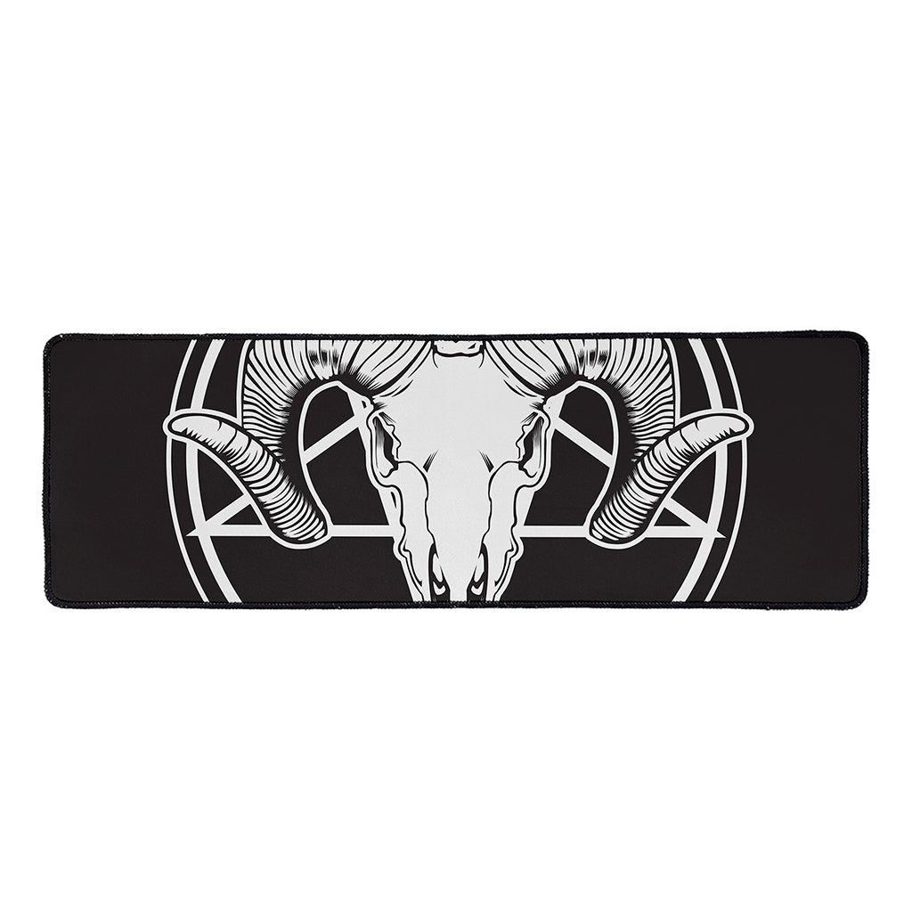 Satan Goat Skull Pentagram Print Long Kitchen Mat