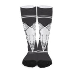 Satan Goat Skull Pentagram Print Long Socks