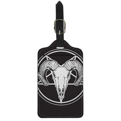 Satan Goat Skull Pentagram Print Luggage Tag