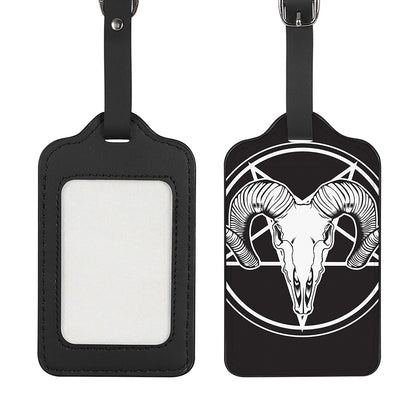 Satan Goat Skull Pentagram Print Luggage Tag