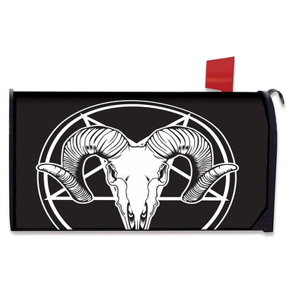 Satan Goat Skull Pentagram Print Mailbox Cover