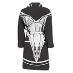 Satan Goat Skull Pentagram Print Men's Bathrobe
