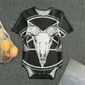 Satan Goat Skull Pentagram Print Men's Bodysuit