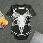 Satan Goat Skull Pentagram Print Men's Bodysuit