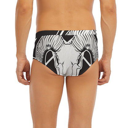 Satan Goat Skull Pentagram Print Men's Briefs