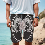 Satan Goat Skull Pentagram Print Men's Cargo Shorts
