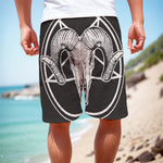 Satan Goat Skull Pentagram Print Men's Cargo Shorts
