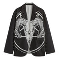Satan Goat Skull Pentagram Print Men's Cotton Blazer