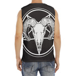 Satan Goat Skull Pentagram Print Men's Fitness Tank Top