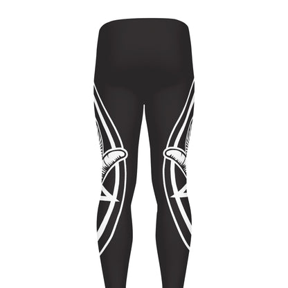 Satan Goat Skull Pentagram Print Men's leggings