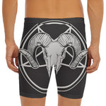 Satan Goat Skull Pentagram Print Men's Long Boxer Briefs