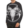 Satan Goat Skull Pentagram Print Men's Long Sleeve Rash Guard
