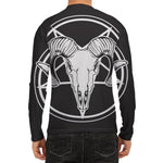 Satan Goat Skull Pentagram Print Men's Long Sleeve Rash Guard