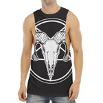 Satan Goat Skull Pentagram Print Men's Muscle Tank Top