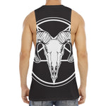Satan Goat Skull Pentagram Print Men's Muscle Tank Top