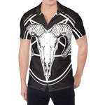 Satan Goat Skull Pentagram Print Men's Shirt