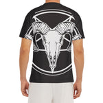 Satan Goat Skull Pentagram Print Men's Short Sleeve Rash Guard