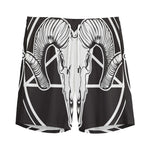 Satan Goat Skull Pentagram Print Men's Sports Shorts