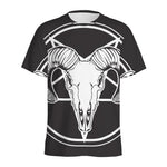 Satan Goat Skull Pentagram Print Men's Sports T-Shirt