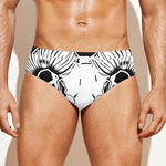 Satan Goat Skull Pentagram Print Men's Swim Briefs